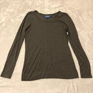 Simply Vera Vera Wang Womens Shirt Top Gray Size Medium Long Sleeve